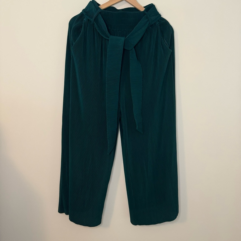 & Other Stories Paris Atelier Pleated and Belted Culottes - Teal, US 6